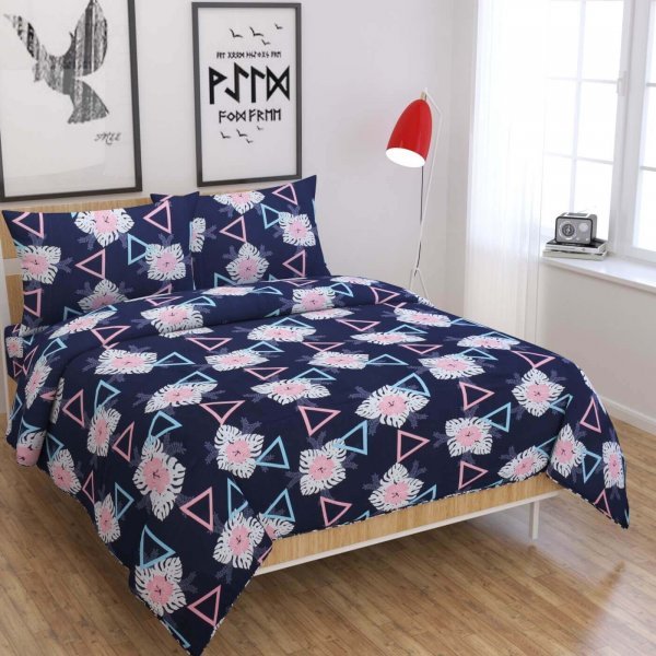 Buy Blue Color Super King Size Bedsheets