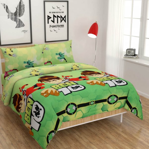 Kritarth Handicrafts Kids Series Super King Size Bedsheets With Two Pillow Covers | 108*108 Inch
