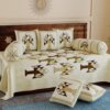 Kritarth Handicrafts Polycotton Printed Diwan Set with 1 Bedsheet 5 Cushion Covers and 2 Booster Covers | Set of 8 | 60*90 Inch